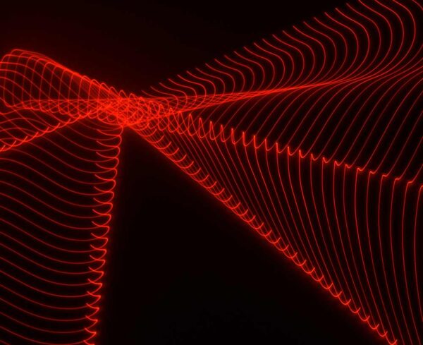 red abstract lines crossing over each other