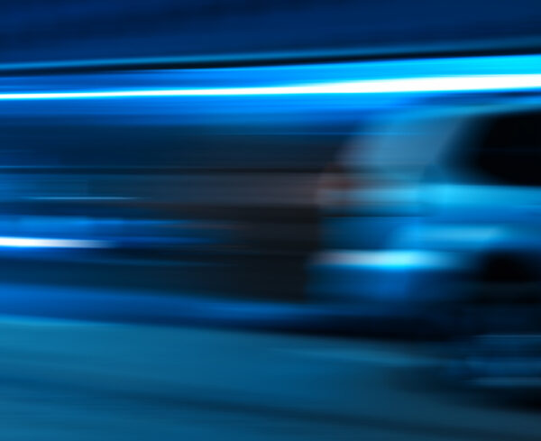 movement, fast moving vehicle in tunnel, blue motions of light