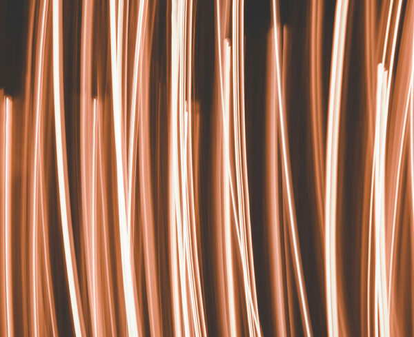 long exposure copper orange lines of light