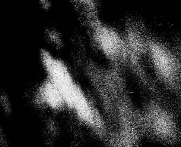 black and white image with light leaks coming through in a blur