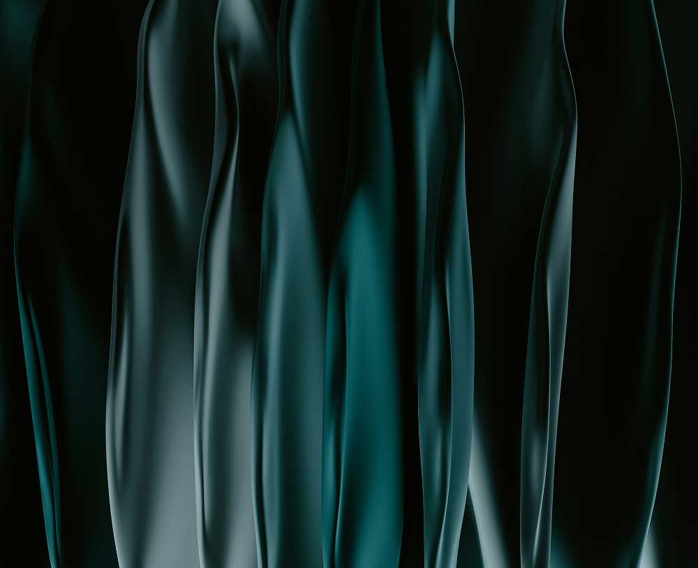 Dark green waves with calm aesthetic