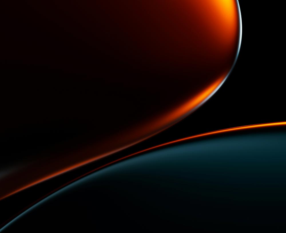 red, orange, blue, and black abstract swirls with orange being the brightest focus point