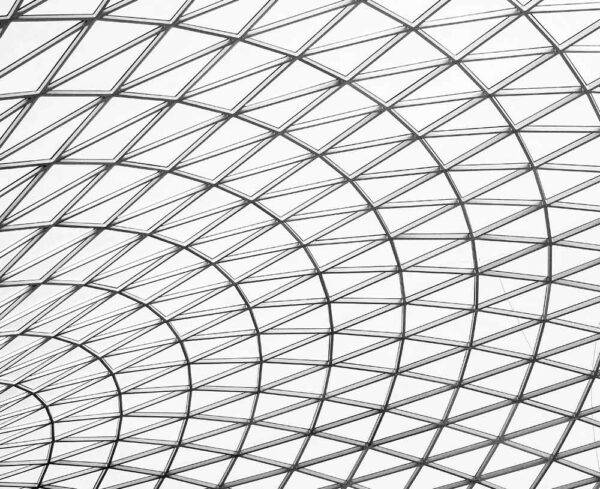 black lines forming triangles in a rounded pattern