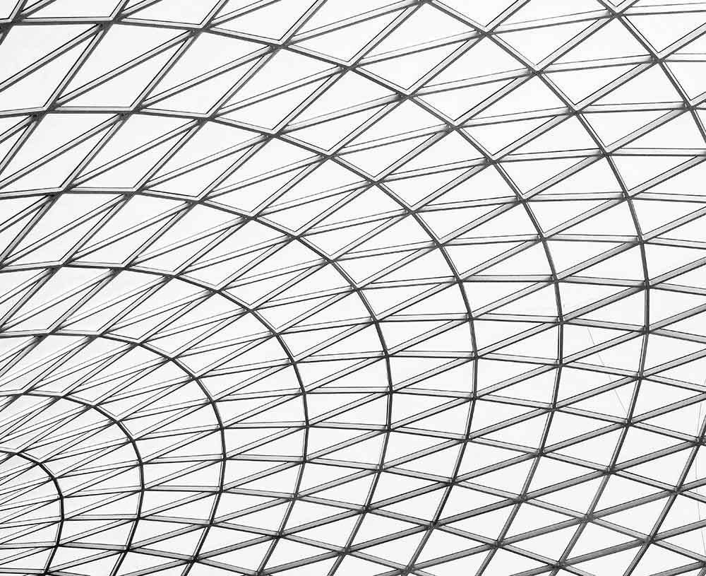 black lines forming triangles in a rounded pattern