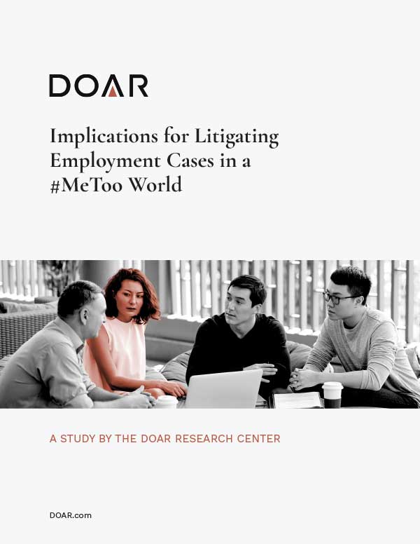 Report cover page showing people sitting in an office lounge area around a small table. There are three men and a woman. The entire photo is in black in white but the woman is tinted with a copper color.