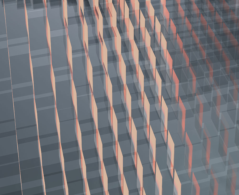 looking like orange and white light coming through diamond shaped glass